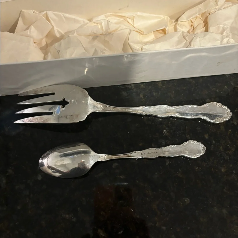 Silver plated fork and spoon